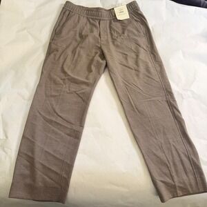 Abercrombie Fitch Mens Loose Plaid Drawstring Pants L Brown Tan Lounge Casual